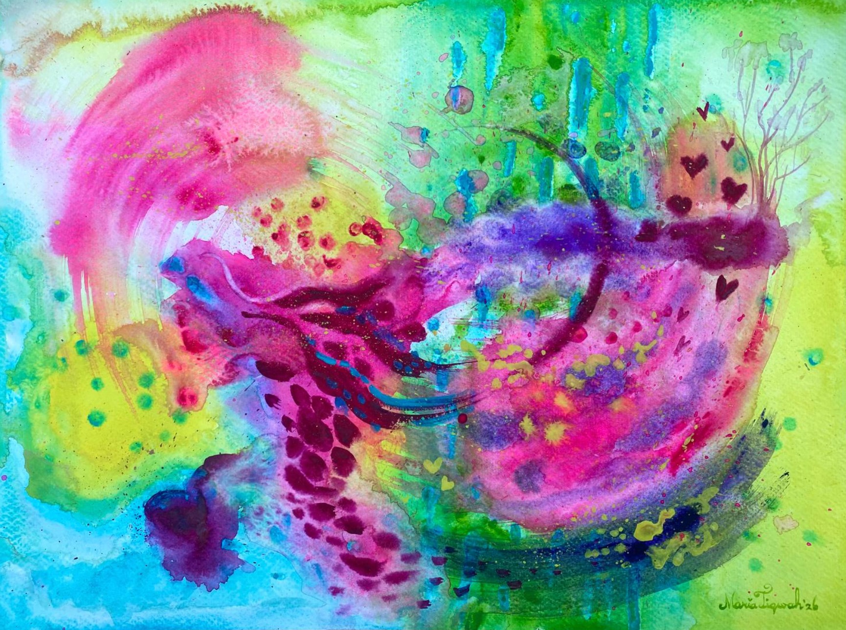 Feestelijk abstract 30x40cm